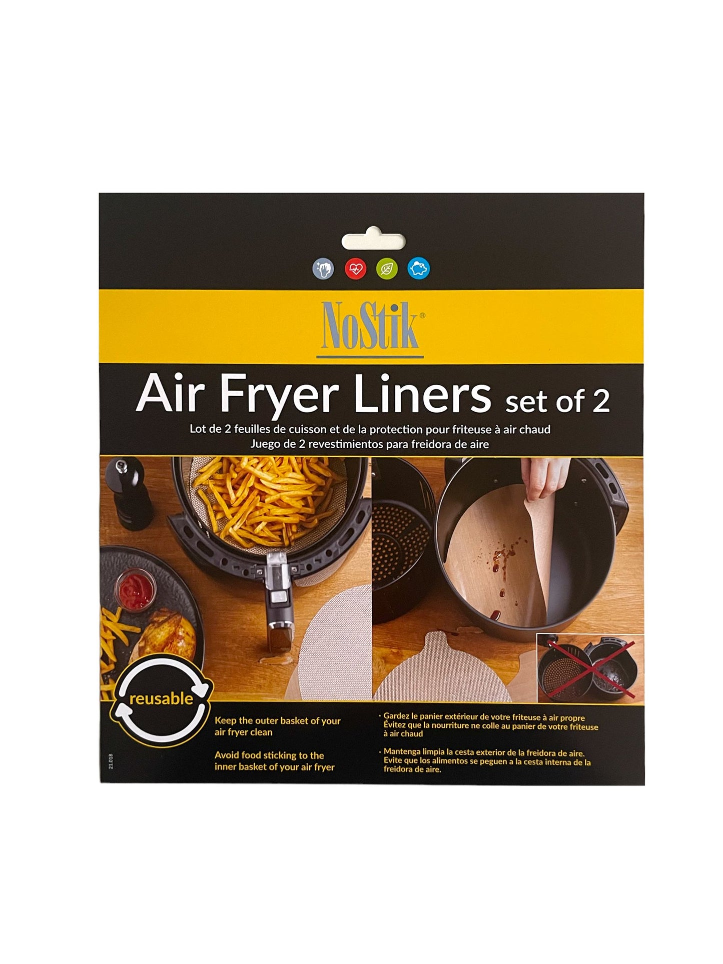Nostik Air Fryer Liner Set of 2 (Round or Rectangular size)