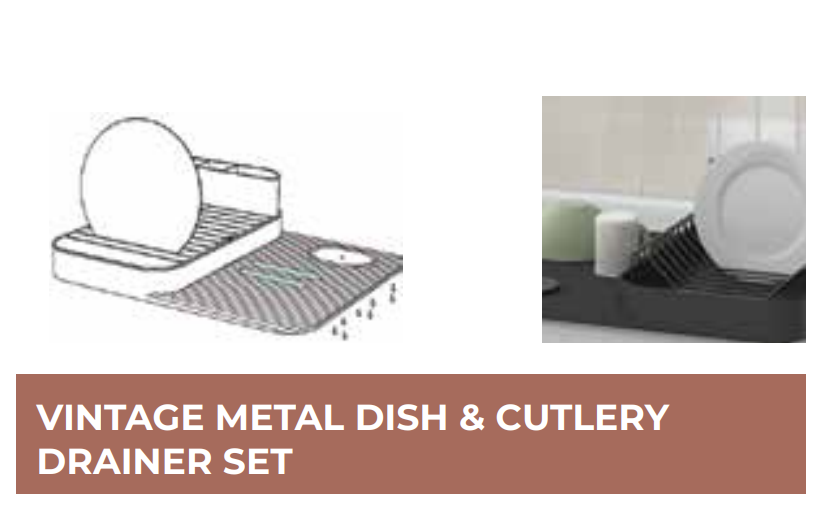 Vigar Vintage Metal Dish & Cutlery Drainer Set