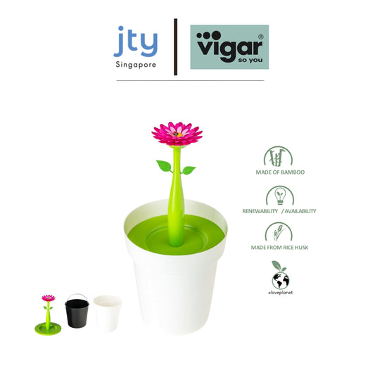 Vigar Flower Power White 3L Bathroom Bin