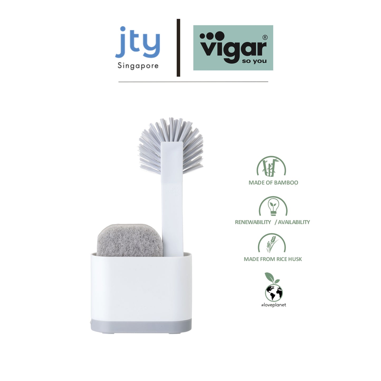 Vigar RengØ White Monobloc 3 pc Sink Caddy Set