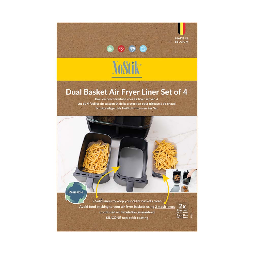 NoStik Silicon Dual Basket Air Fryer Liner- Set of 2