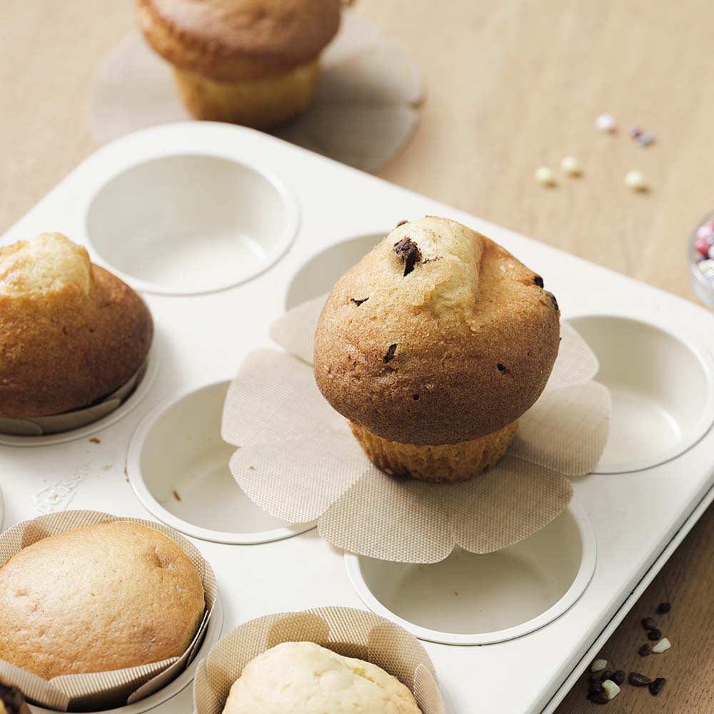NoStik Silicon Muffin Liner Set of 12- Brown