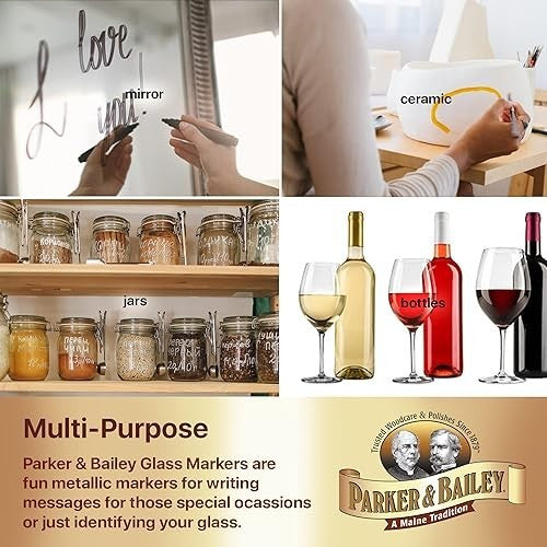 Parker & Bailey Glass Markers (Set of 3)
