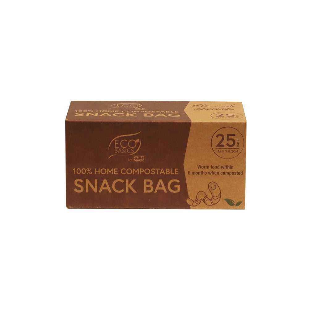 100% Home Compostable Snack Bag 25pcs