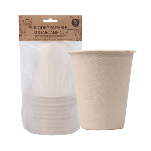 Eco Basics Biodegradable Sugarcane Cup – 10pcs