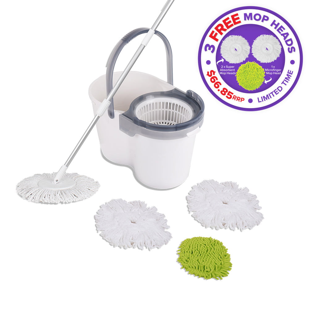 White Magic Turbo Spin Mop Hand Press