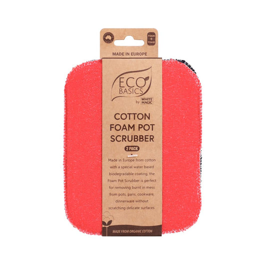 Eco Basics Cotton Foam Pot Scrubber – 2 Pack