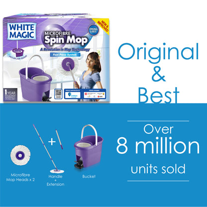 White Magic Foot Press Spin Mop