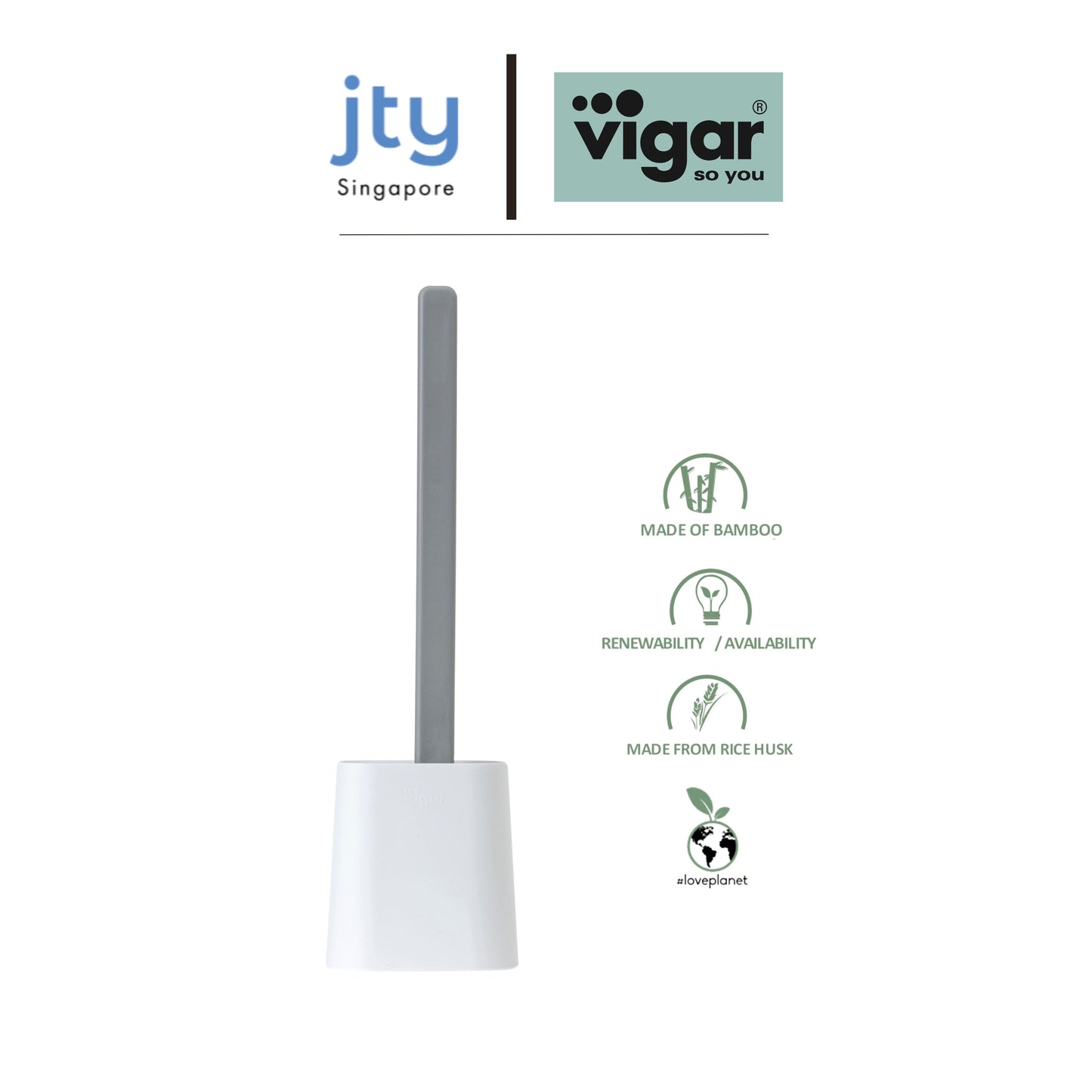 Vigar Essential Eco Toilet Set (White or Black Colour)