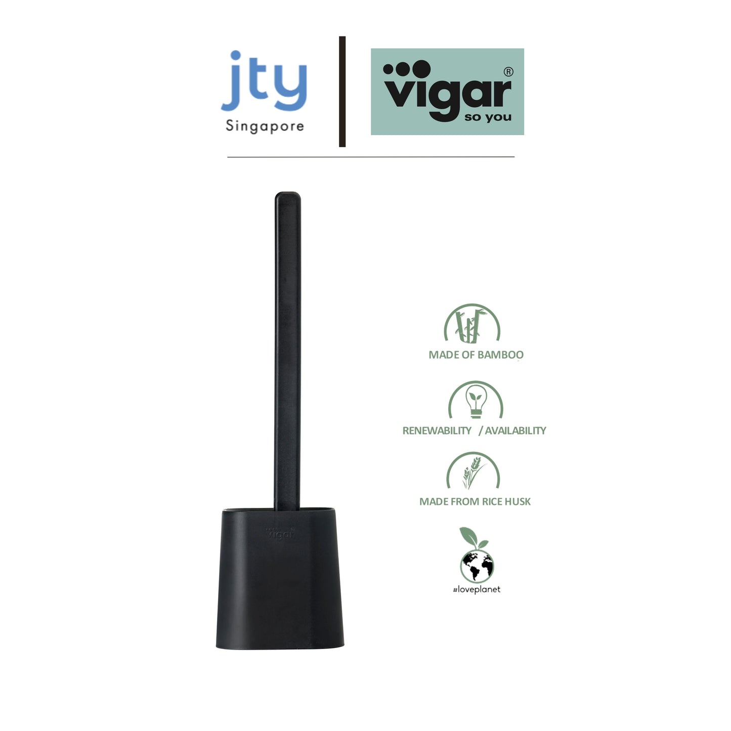 Vigar Essential Eco Toilet Set (White or Black Colour)