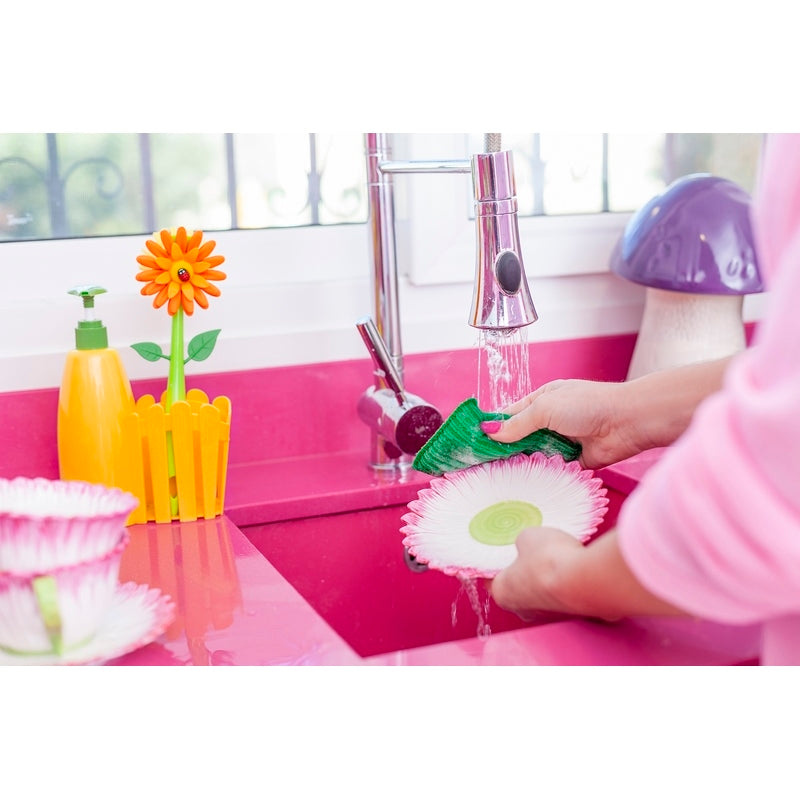 Vigar Flower Power 3pc Sink Caddy Set + Dispenser (Pink or Orange Colour)