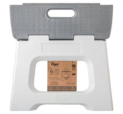 Vigar Compact Foldable Stool 100% Recycled Plastic Zeroline Grey