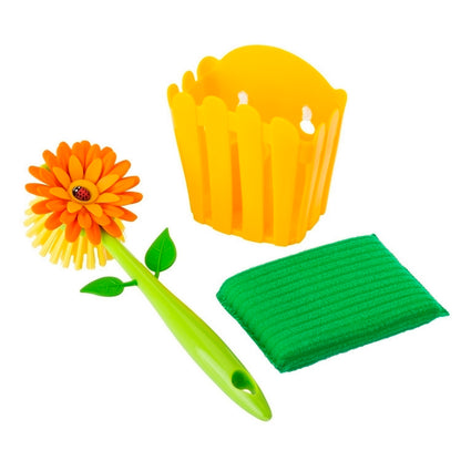 Vigar Flower Power 3pc Sink Caddy Set (Pink or Orange Colour)