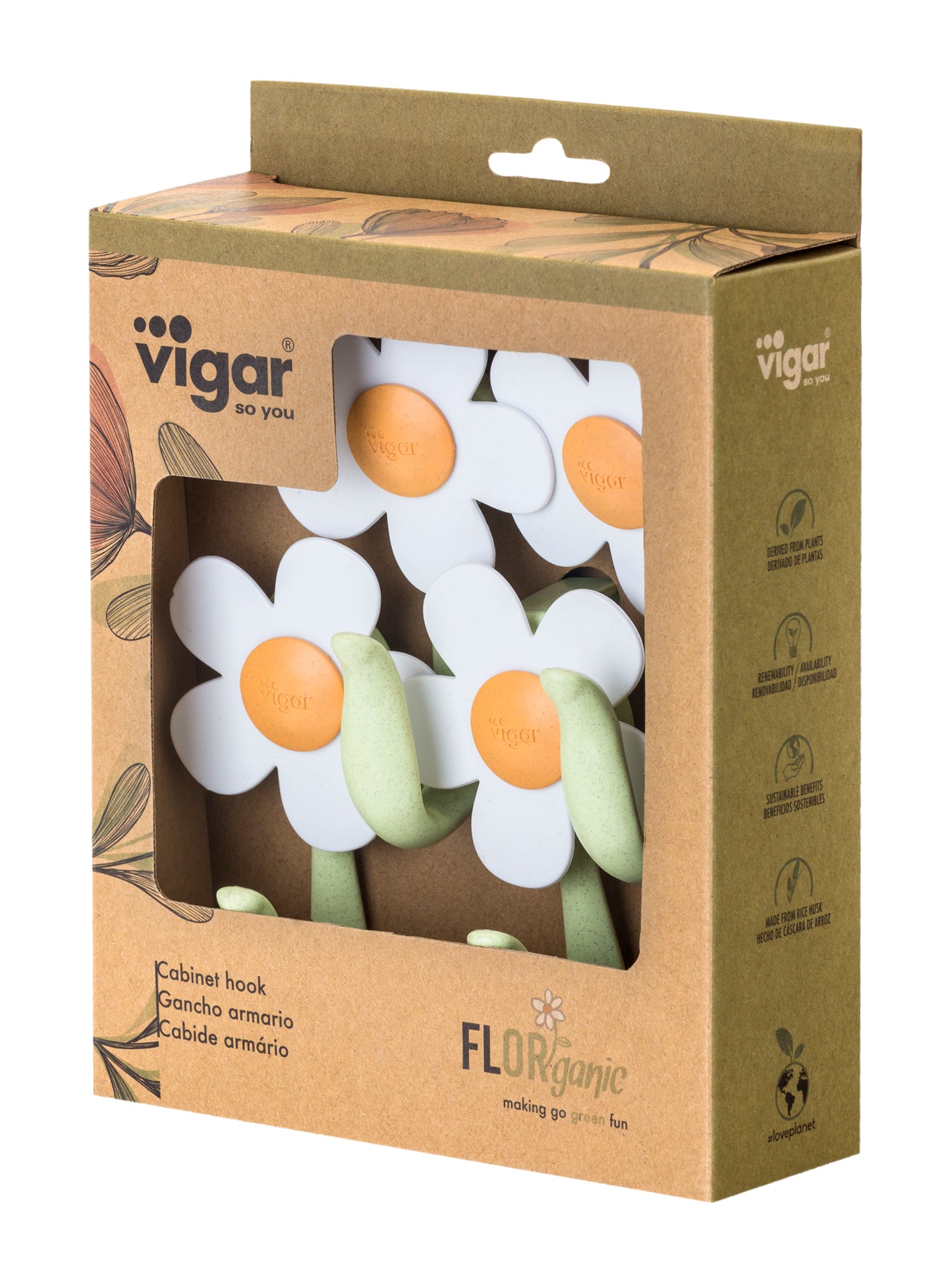 Vigar Florganic Cabinet Hook 4pc