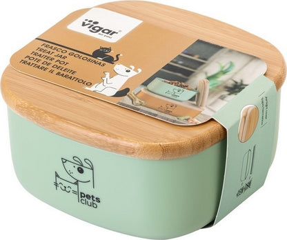 Vigar Pets Club Bamboo Treat Jar (Small, Large  Size)