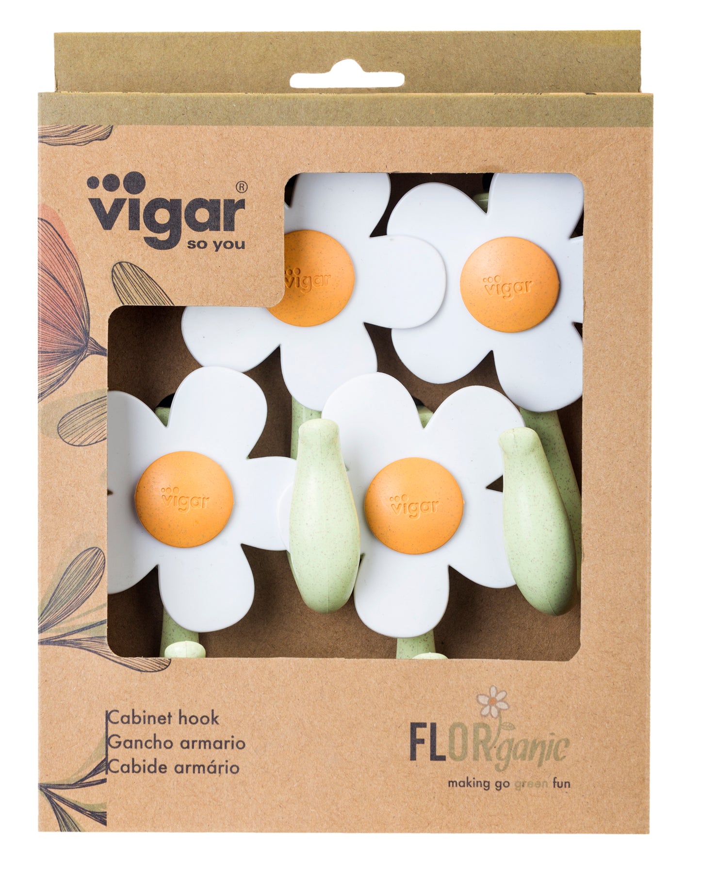 Vigar Florganic Cabinet Hook 4pc