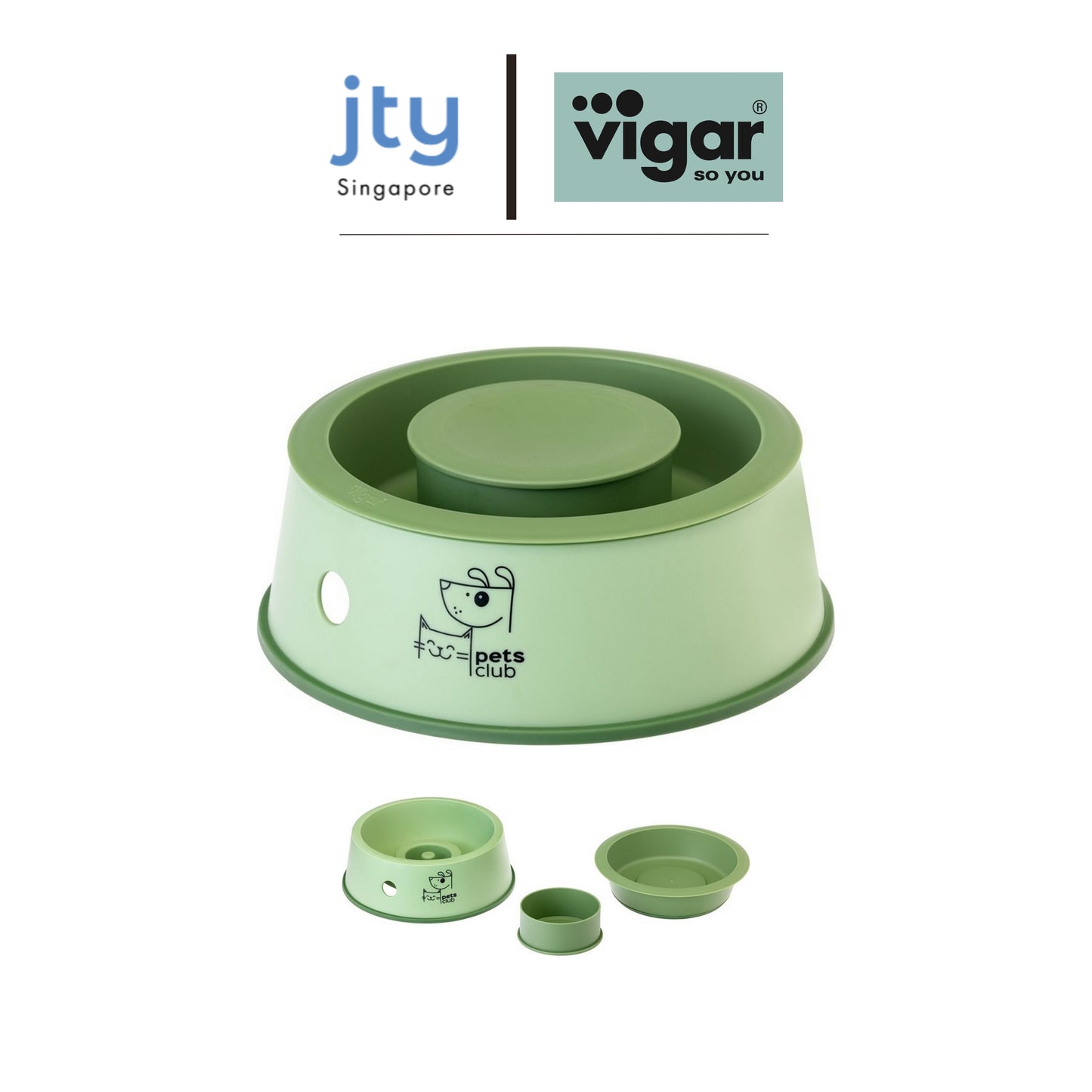 Vigar Pets Club 3 In 1 Feeder Bowl