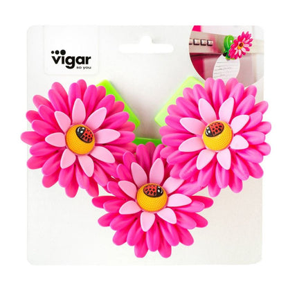 Vigar Flower Power Pink Magnet Clip 3pc