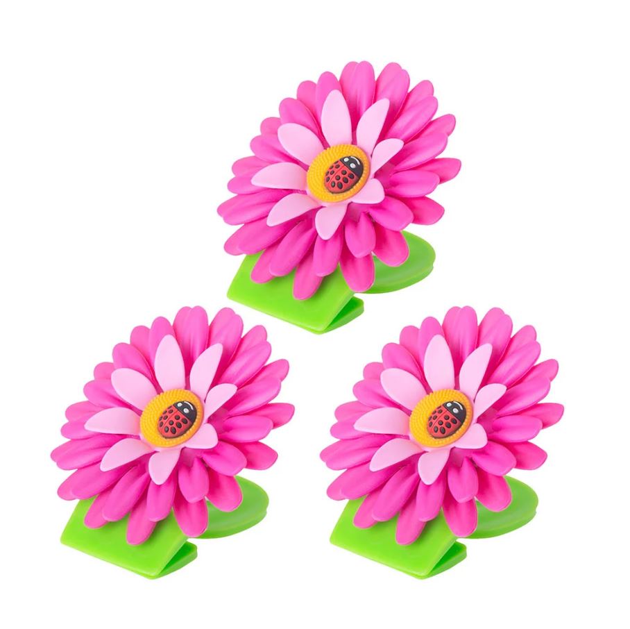 Vigar Flower Power Pink Magnet Clip 3pc