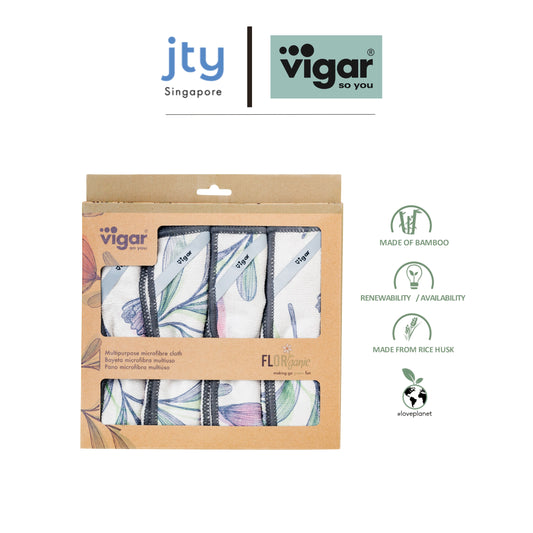 Vigar Florganic Microfibre Cloth 4pc