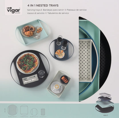 Vigar 4 in 1 Nested Serving Trays (2 Colours Available)