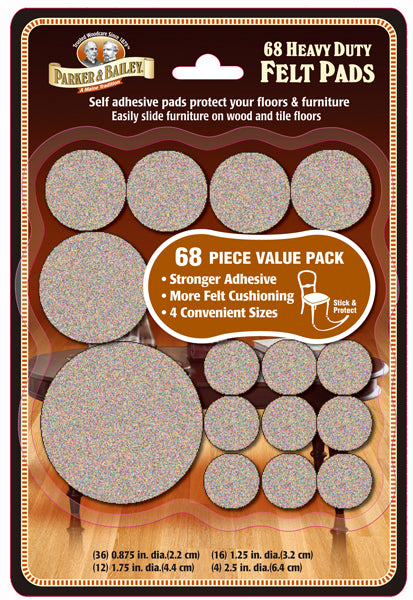Parker & Bailey Felt 68 pc Asst Sizes Oatmeal