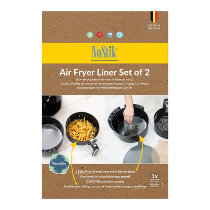 NoStik Silicon Air Fryer Liner Set of 2- Round