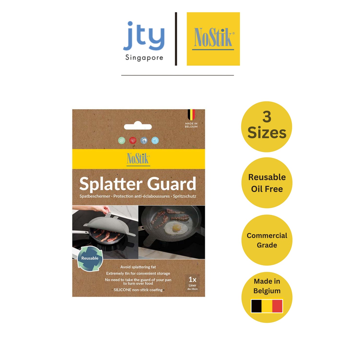 NoStik Silicon Splatter Guard (3 Sizes)