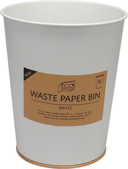 Eco Basics Waste Paper Bin 5L, 8L (Black, White)