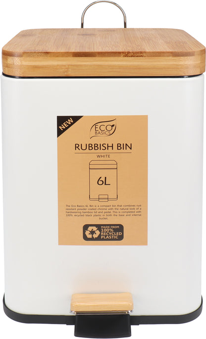 Eco Basics Rubbish Bin Square 3L, 6L (Black, White)