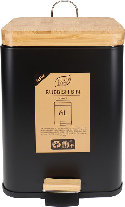 Eco Basics Rubbish Bin Square 3L, 6L (Black, White)