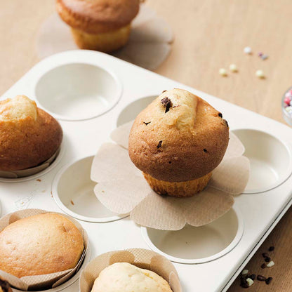 NoStik Silicon Muffin Liner Set of 12- Brown