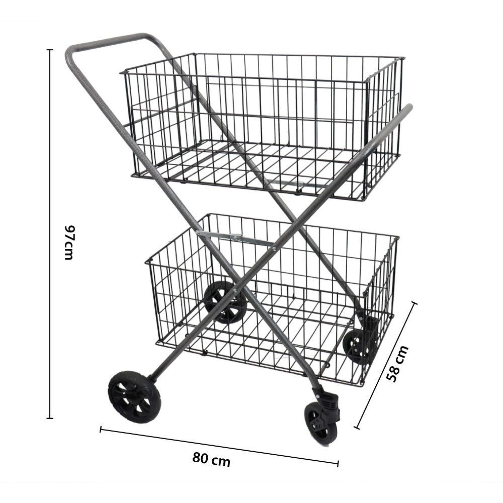 White Magic Dual Handy Basket Cart