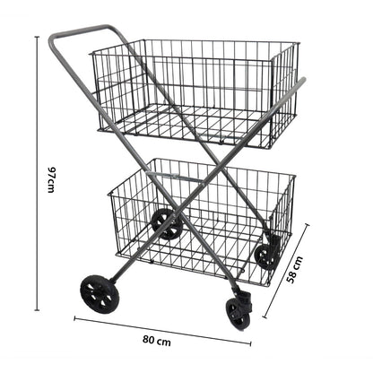 White Magic Dual Handy Basket Cart