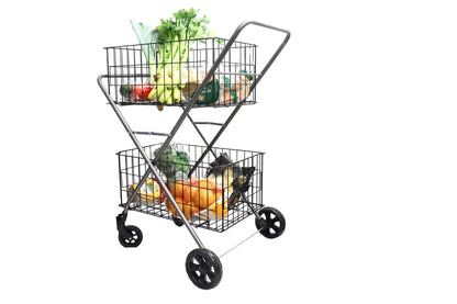 White Magic Dual Handy Basket Cart