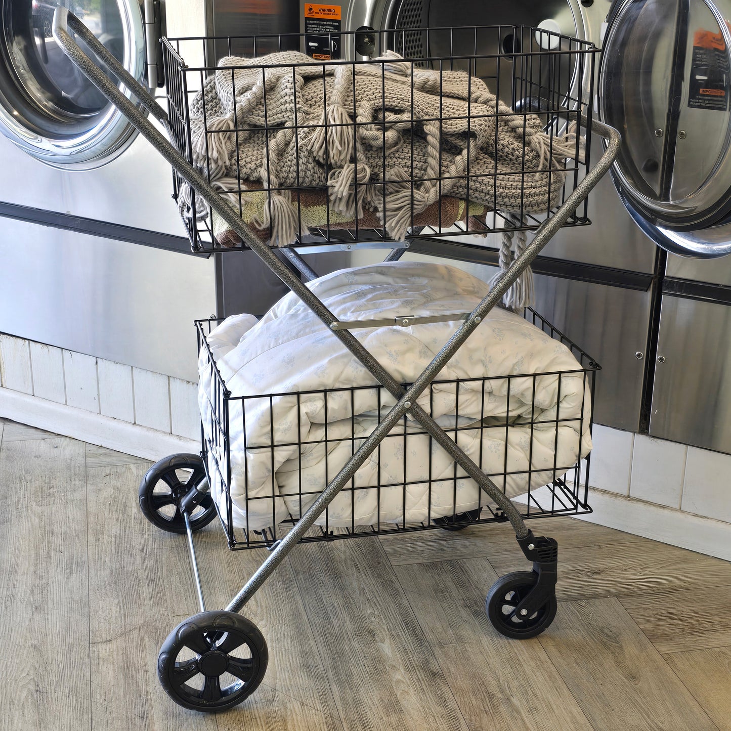 White Magic Dual Handy Basket Cart