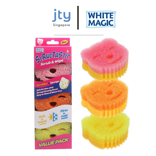 White Magic Scrubtastic Scrub & Wipe Sponge Duo