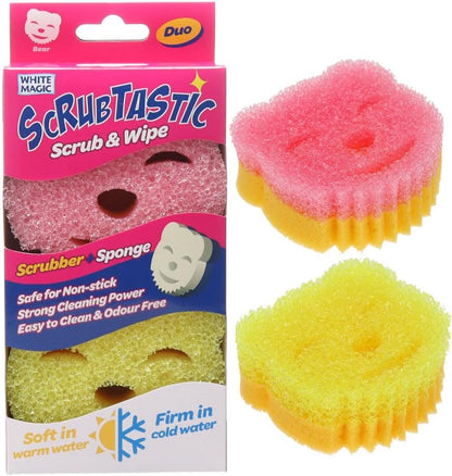 White Magic Scrubtastic Scrub & Wipe Sponge Duo