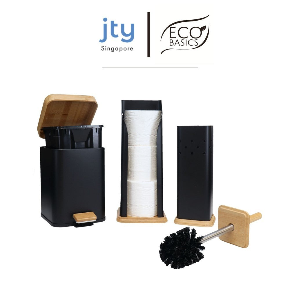 Eco Basics 3 in 1 Square Bathroom Set (Black / White)