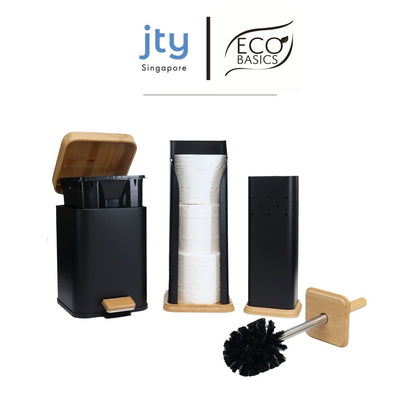 Eco Basics 3 in 1 Square Bathroom Set (Black / White)