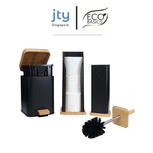 Eco Basics 3 in 1 Square Bathroom Set (Black / White)