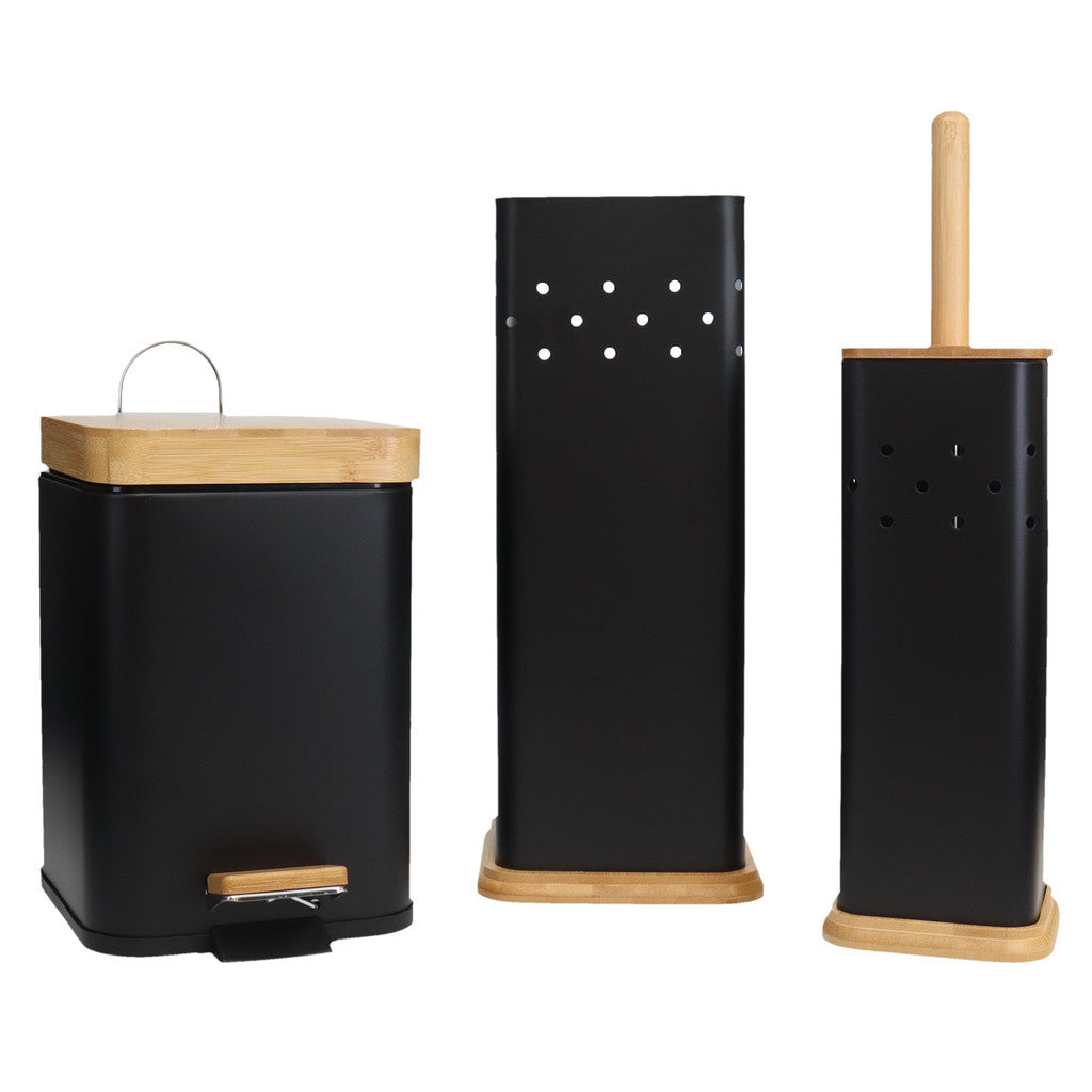 Eco Basics 3 in 1 Square Bathroom Set (Black / White)