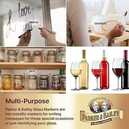 Parker & Bailey Glass Markers (Set of 3)