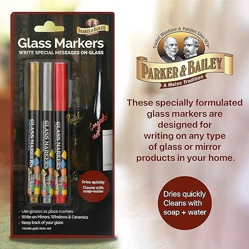 Parker & Bailey Glass Markers (Set of 3)
