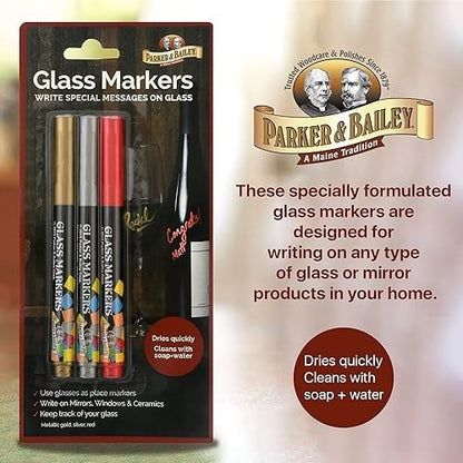 Parker & Bailey Glass Markers (Set of 3)