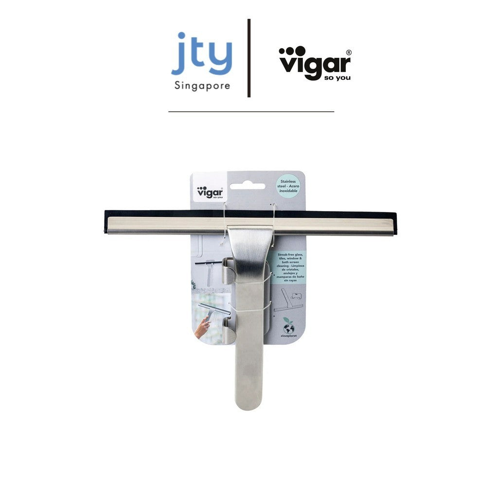 Zense Stainless Steel Squeegee with Hanger (Stainless Steel / Black)
