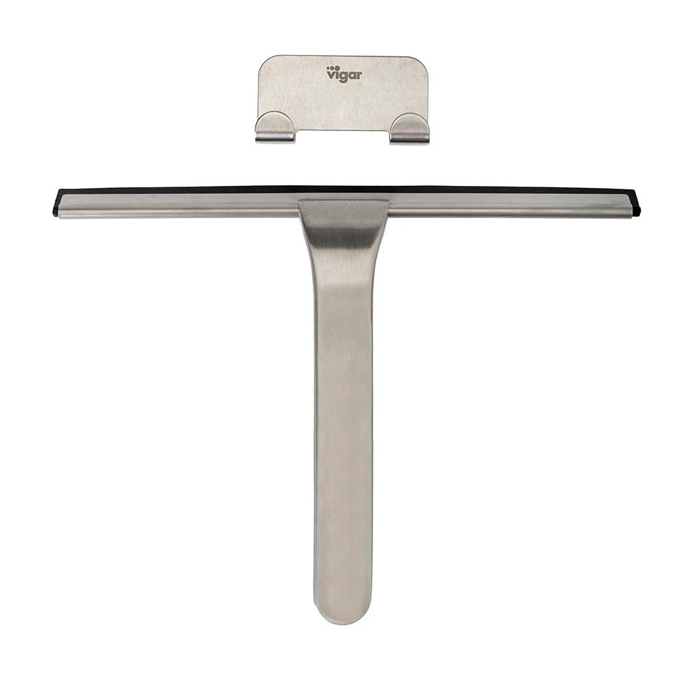 Zense Stainless Steel Squeegee with Hanger (Stainless Steel / Black)