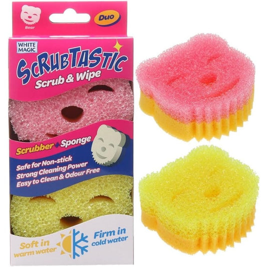 White Magic Scrubtastic Scrub & Wipe Sponge Duo