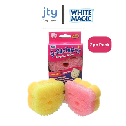 White Magic Scrubtastic Scrub & Wipe Sponge Duo