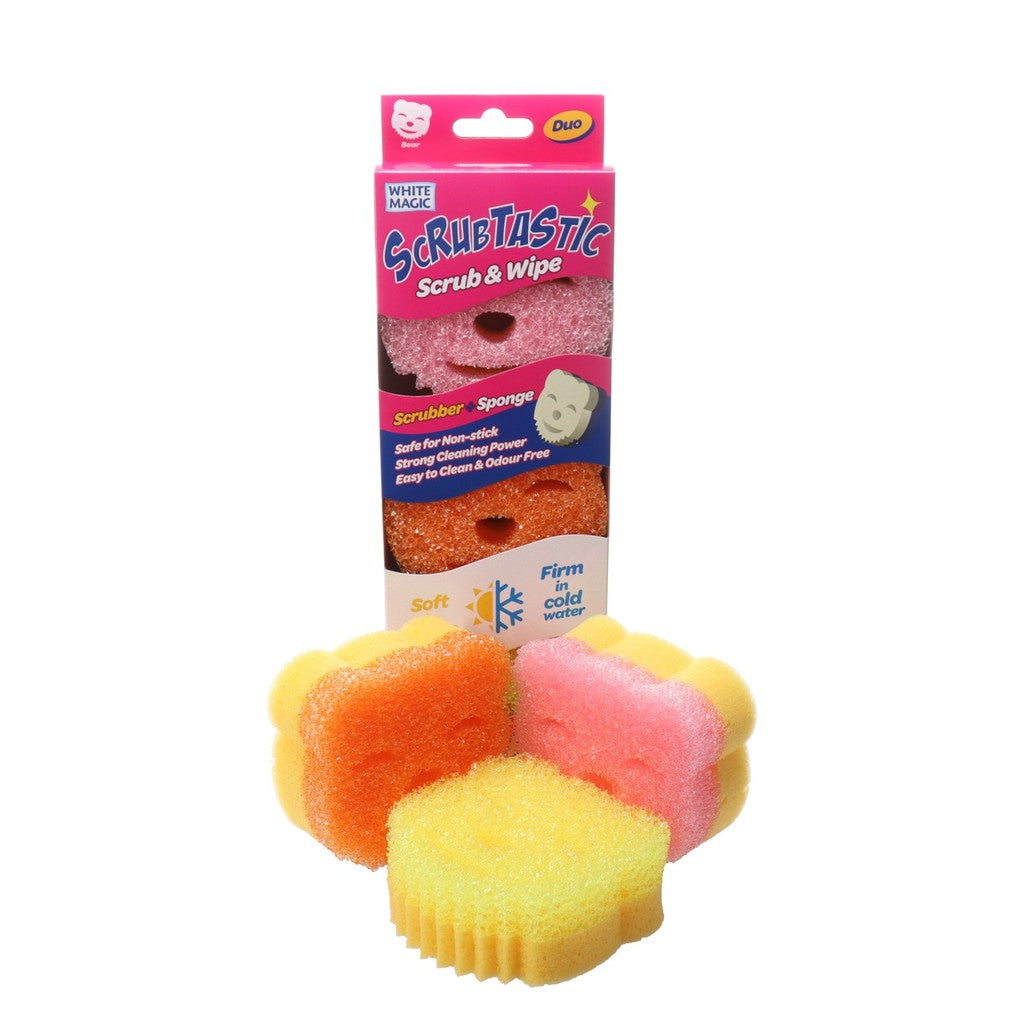 White Magic Scrubtastic Scrub & Wipe Sponge Duo